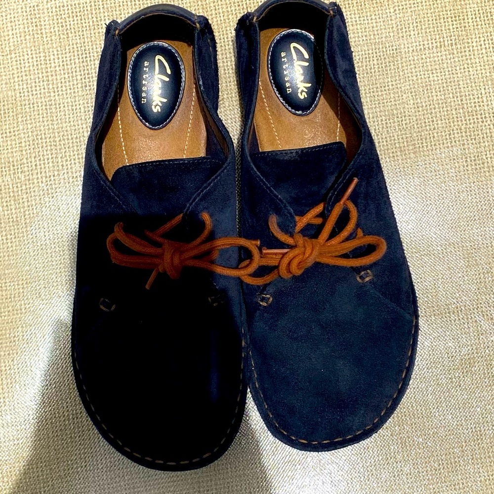 Clarks Artisan Collection Oxford navy suede sz 10